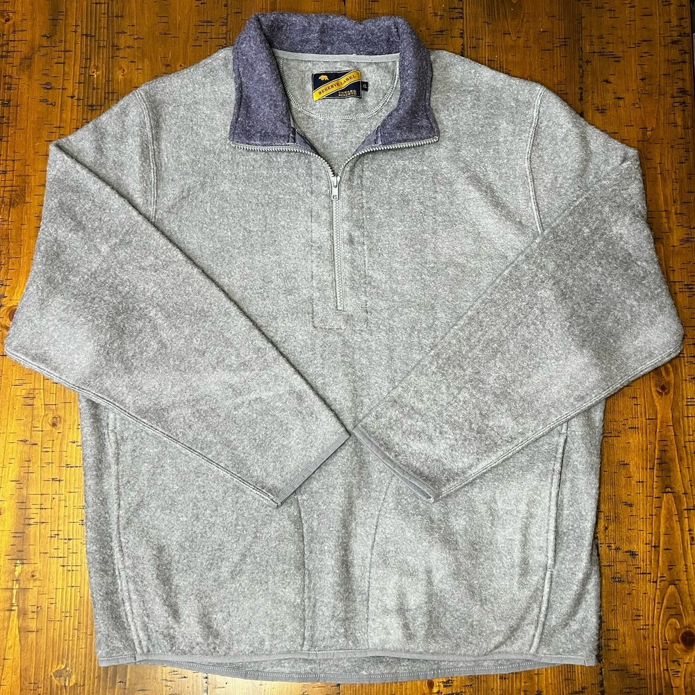 Onward Reserve Pullover Mens XL Blue Gray Quarter Zip Fleece Sweater Casual
